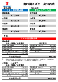 車検・点検費用の料金について